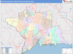 New Haven-Milford Metro Area Digital Map Color Cast Style